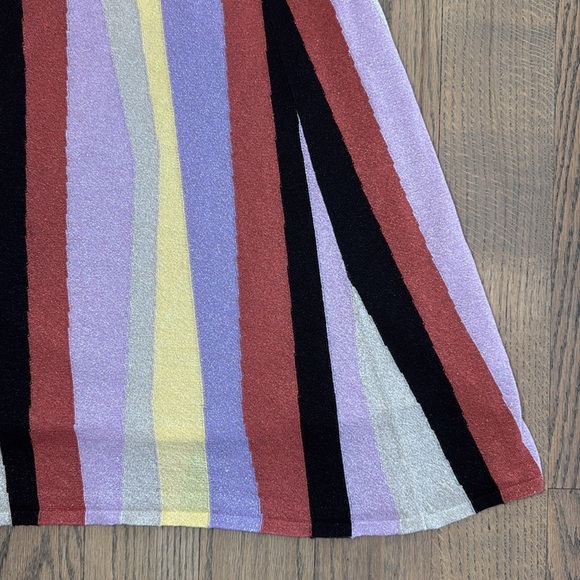 Anthropologie Laia Multi Color Striped Knit Midi Metallic Shimmer Skirt X-Small - Picture 6 of 12